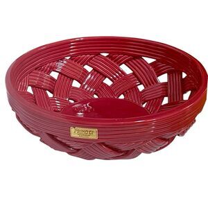 Primo'Gi Italy Special Ed 50th Anniversary Rose Garnet Woven Ceramics Basket